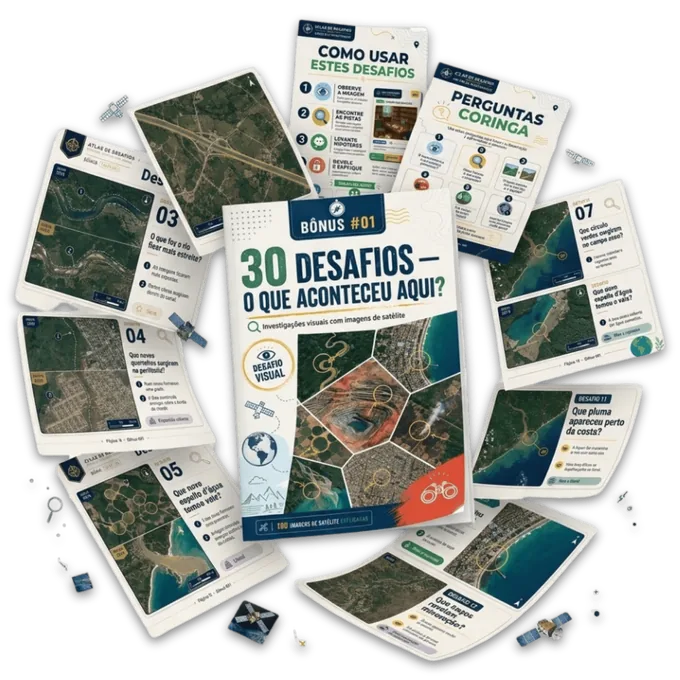 Mockup do Bônus 01 — 30 Desafios O Que Aconteceu Aqui?